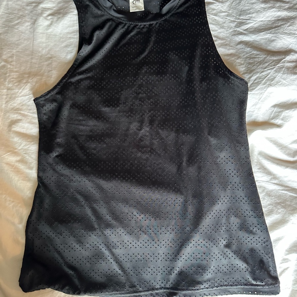 ZYIA Black Mesh Activewear Top